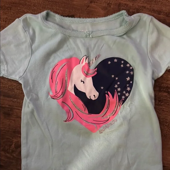 Carter's Blue and Pink Pajama Set Soft Sleepwear - Picture 3 of 4